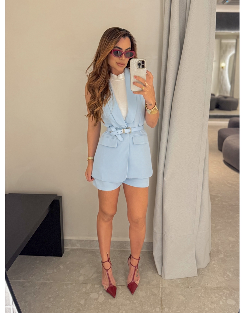 Conjunto Short Alessandra Azul