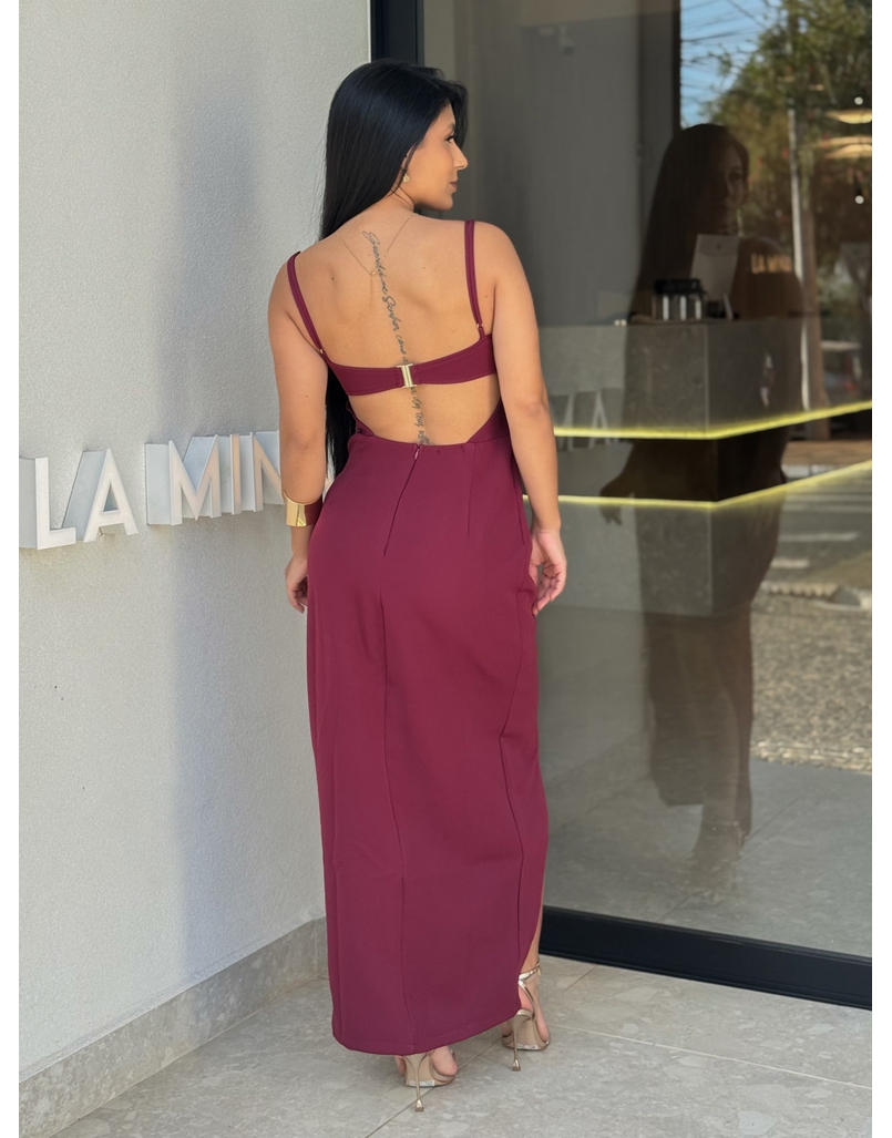 Vestido Midi Poliana Cereja 