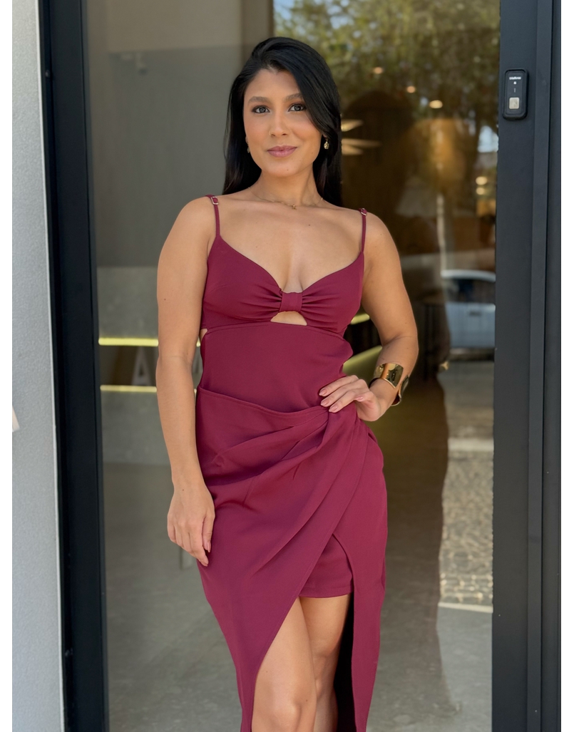 Vestido Midi Poliana Cereja 