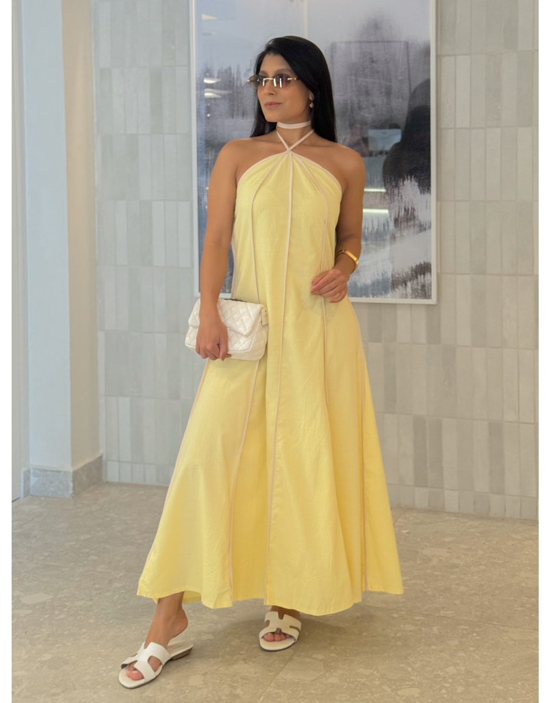 Vestido Frente Única Grécia Amarelo