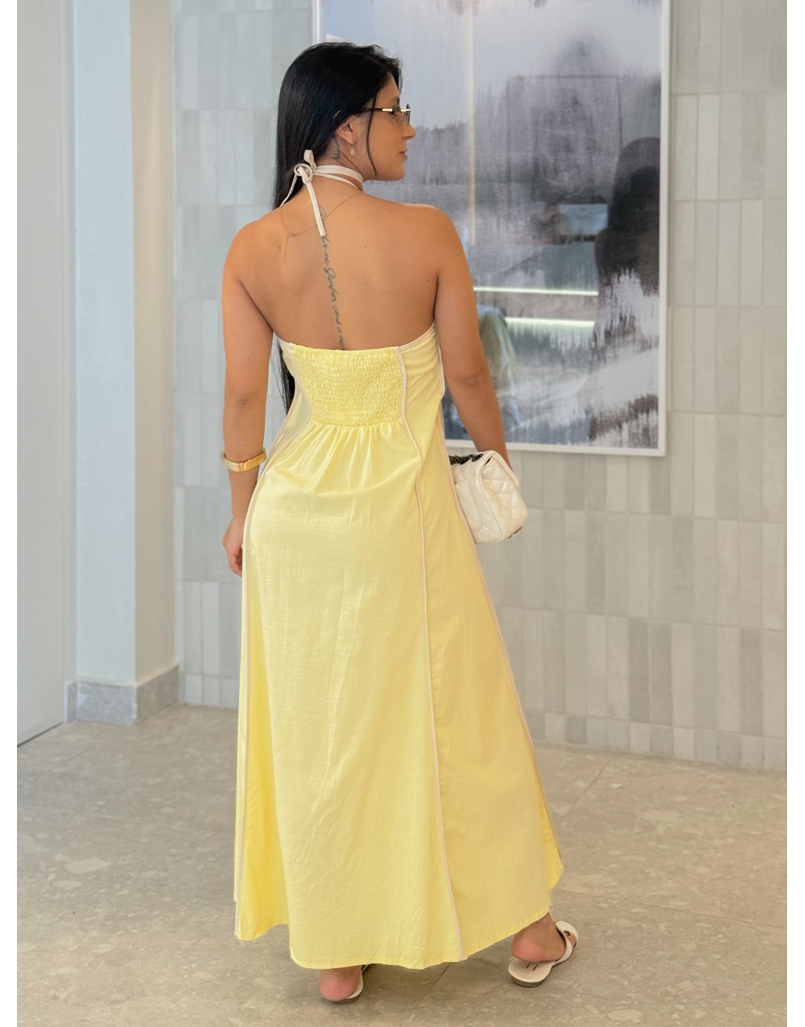 Vestido Frente Única Grécia Amarelo