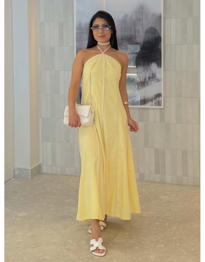 Vestido Frente Única Grécia Amarelo