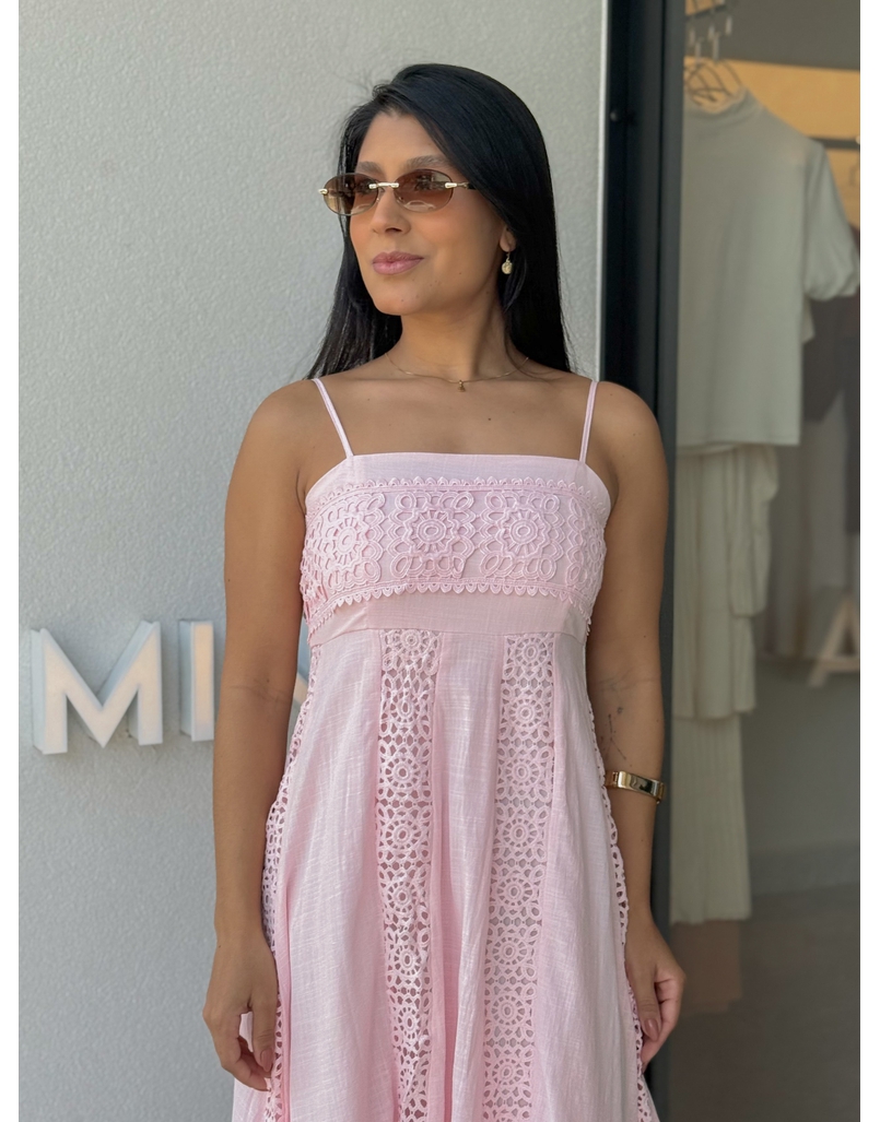 Vestido Laise Alcinha Madeline Rosa