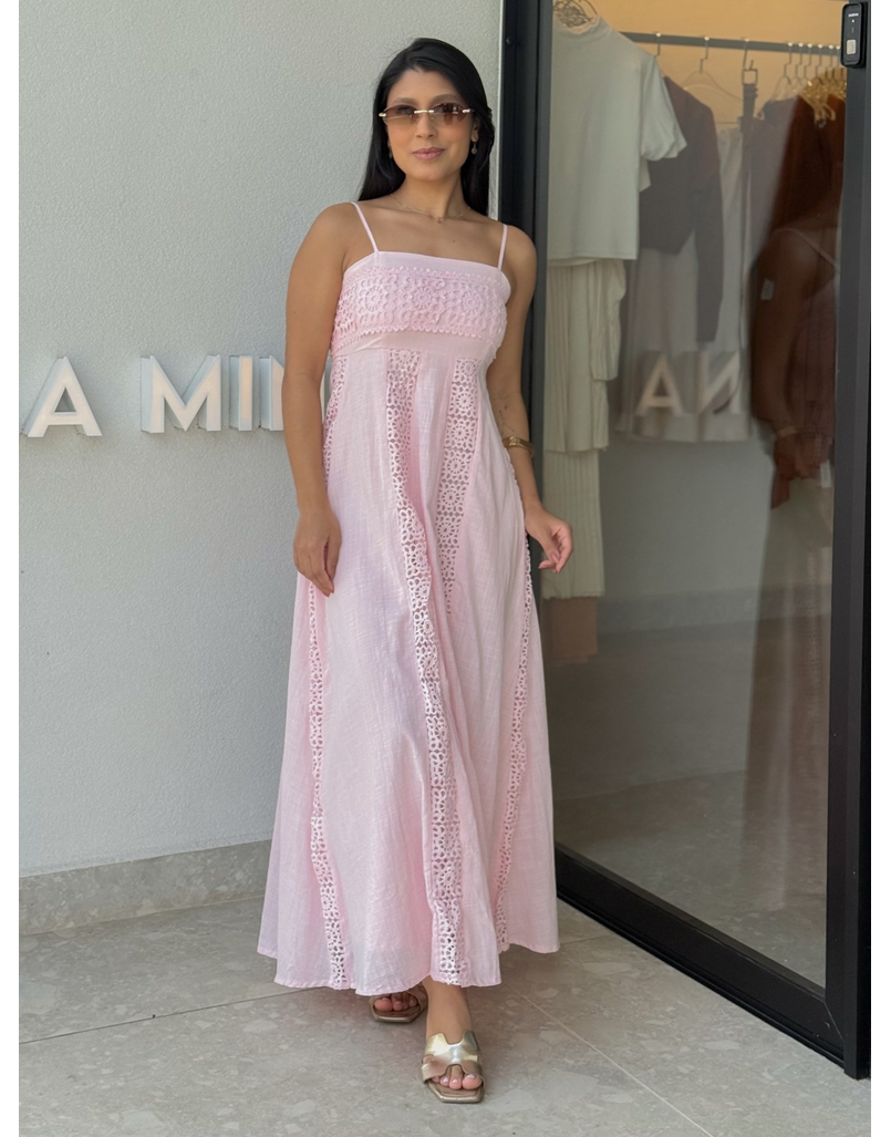 Vestido Laise Alcinha Madeline Rosa