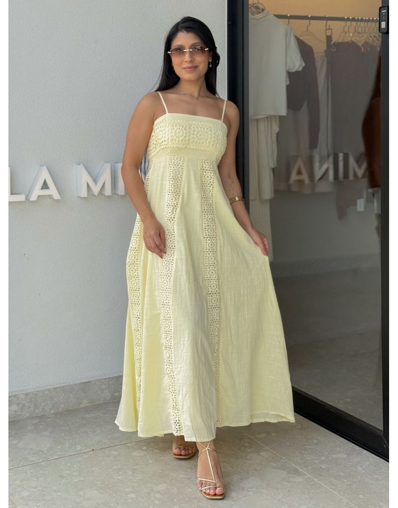 Vestido Laise Alcinha Madeline Amarelo