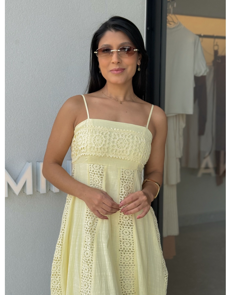 Vestido Laise Alcinha Madeline Amarelo
