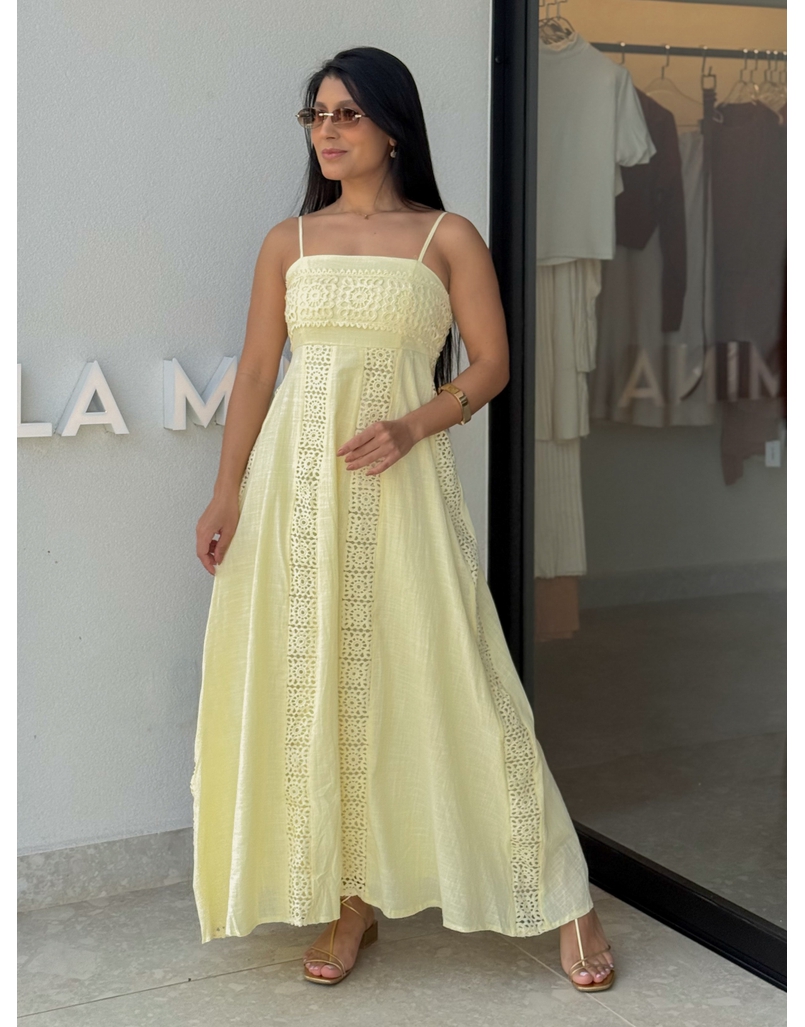Vestido Laise Alcinha Madeline Amarelo