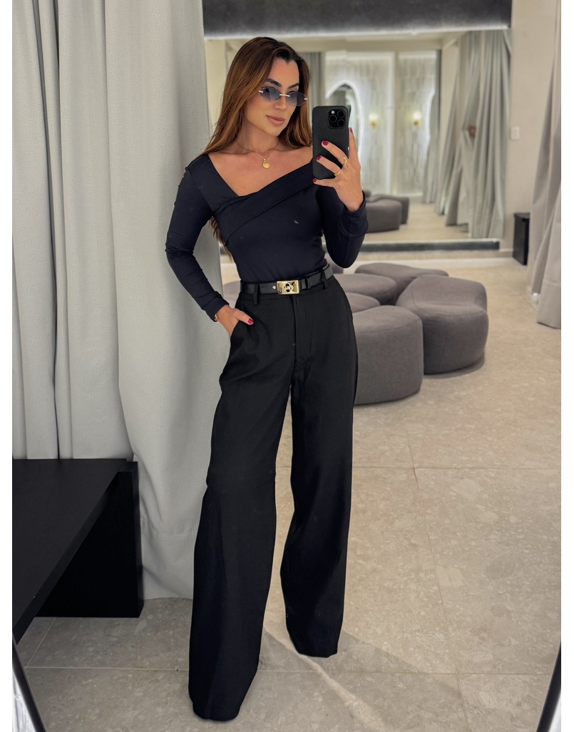 Calça Pantalona Beatriz Preta