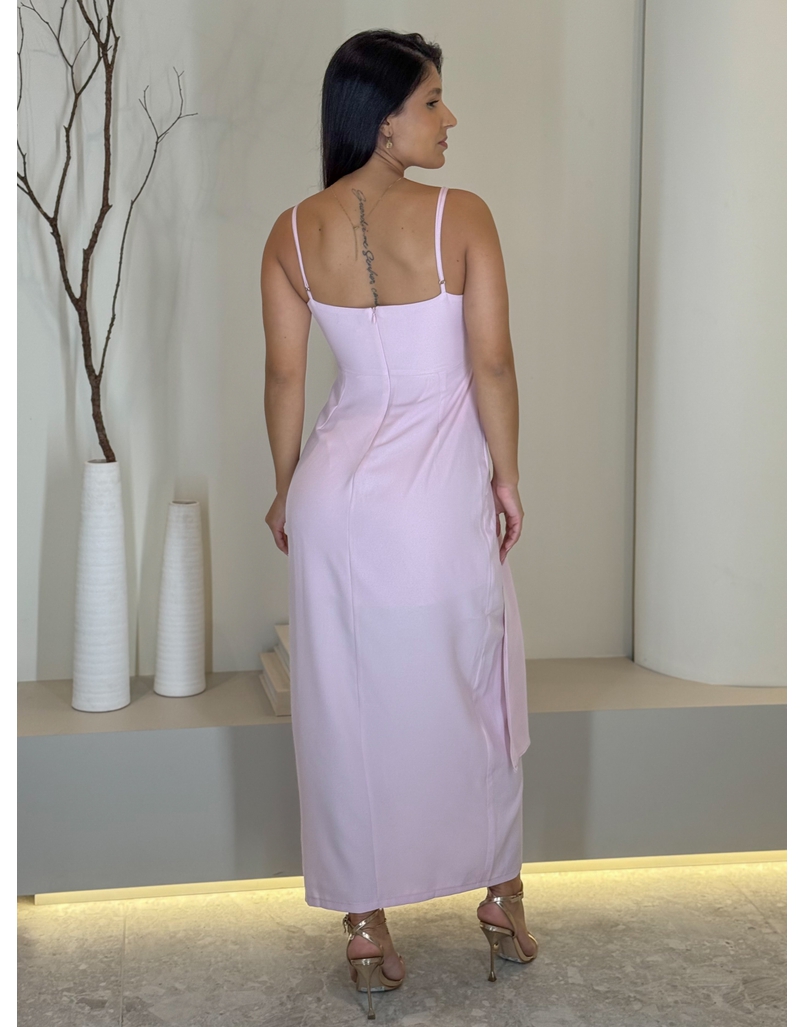 Vestido Midi Caroline Rosa