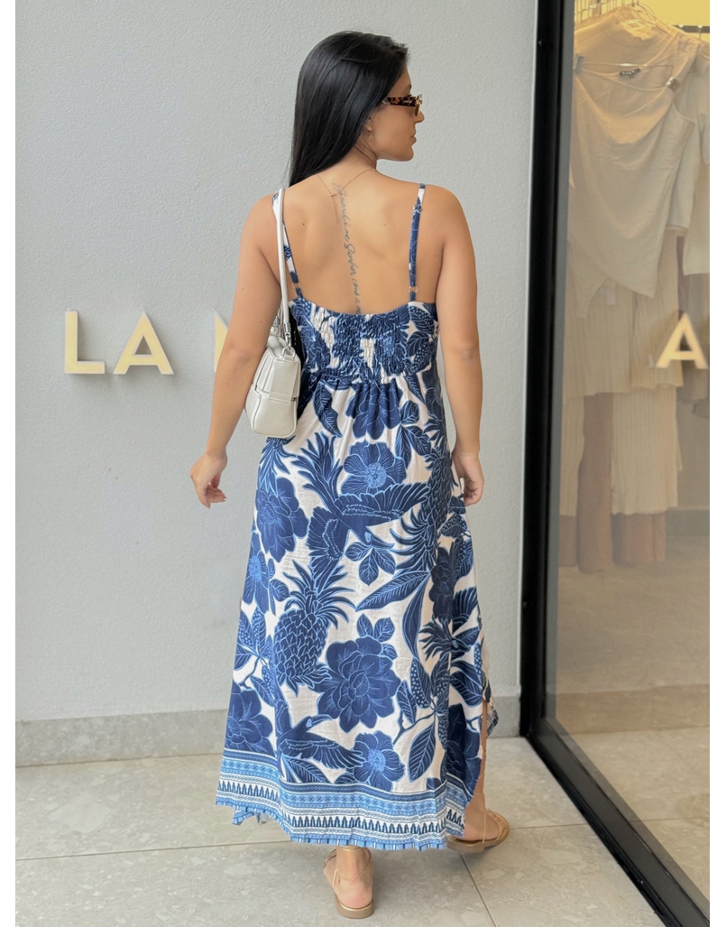 Vestido Estampado Trancoso Azul
