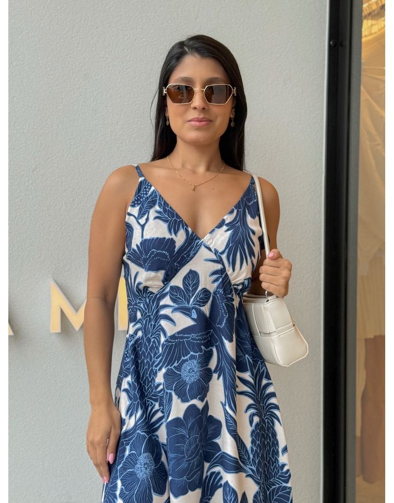Vestido Estampado Trancoso Azul