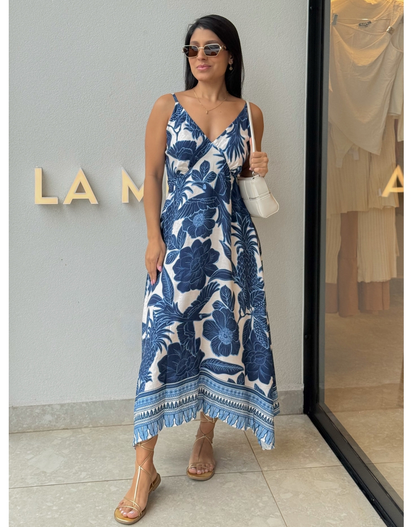 Vestido Estampado Trancoso Azul