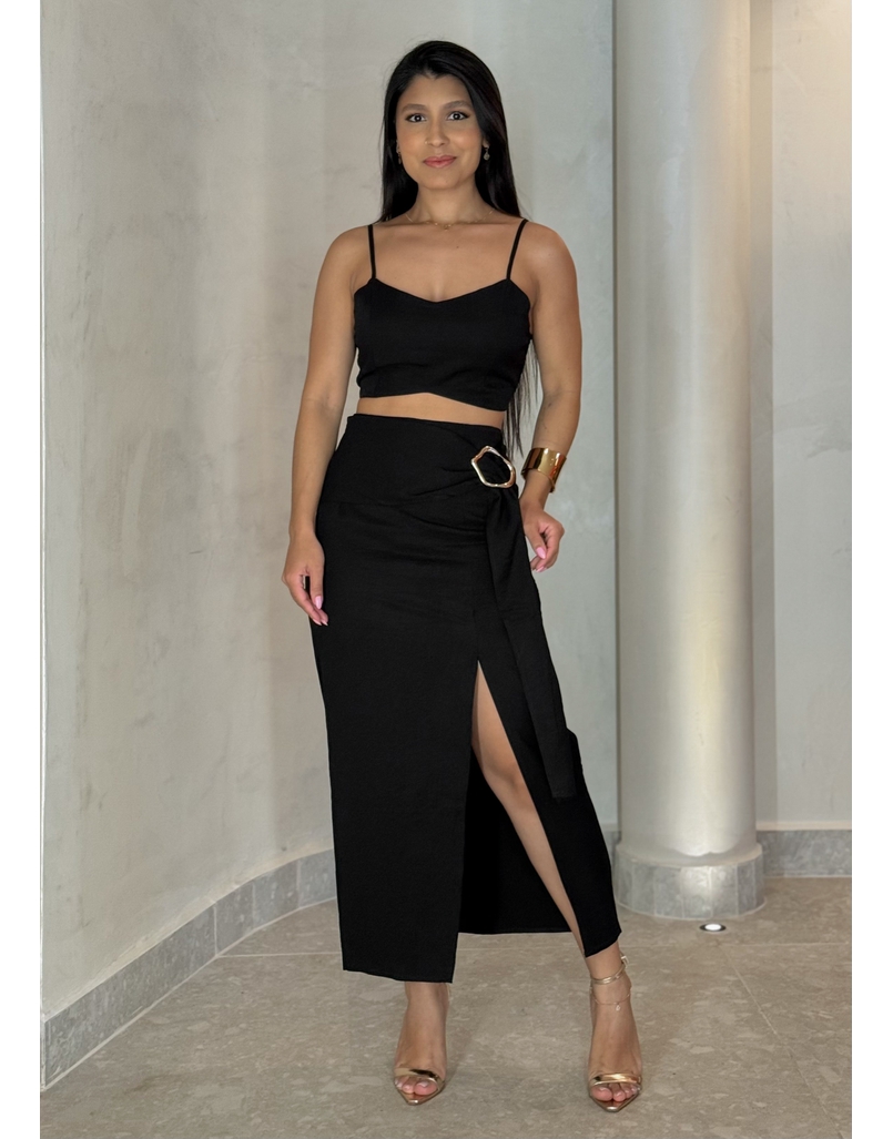 Conjunto Saia Anne Preto 