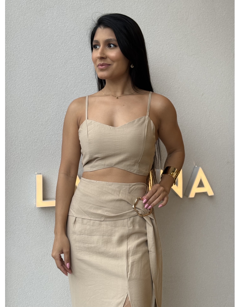 Conjunto Saia Anne Cáqui 