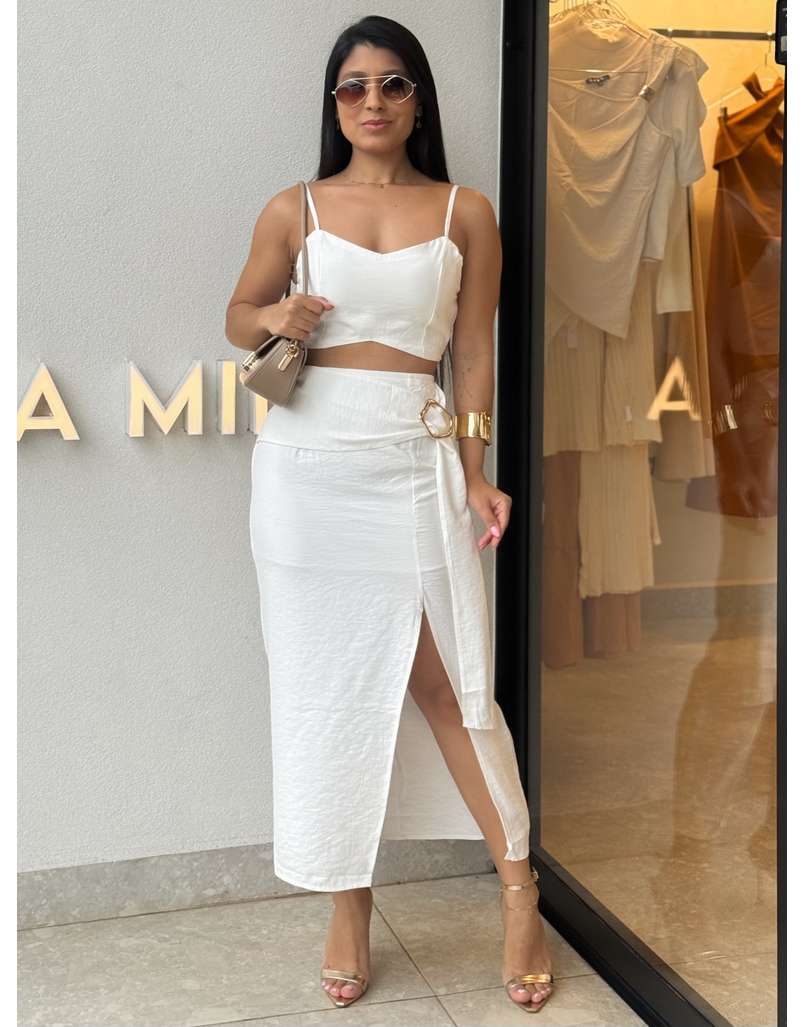 Conjunto Saia Anne Branco 