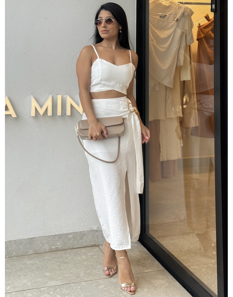 Conjunto Saia Anne Branco 