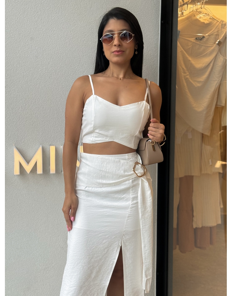 Conjunto Saia Anne Branco 