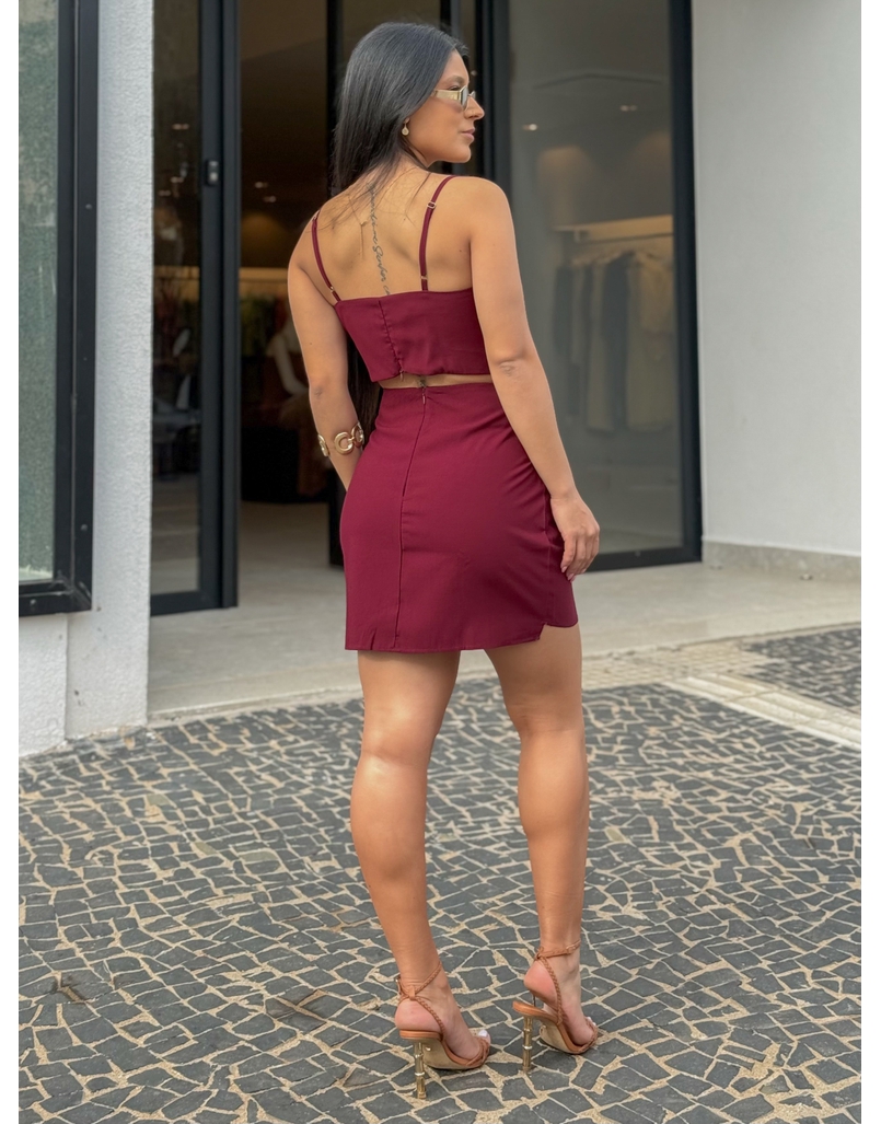 Conjunto Saia Moara Cereja