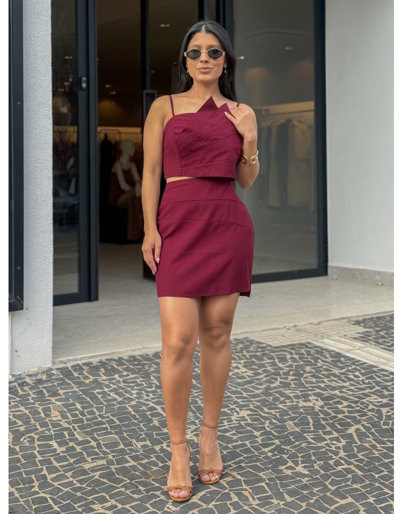 Conjunto Saia Moara Cereja