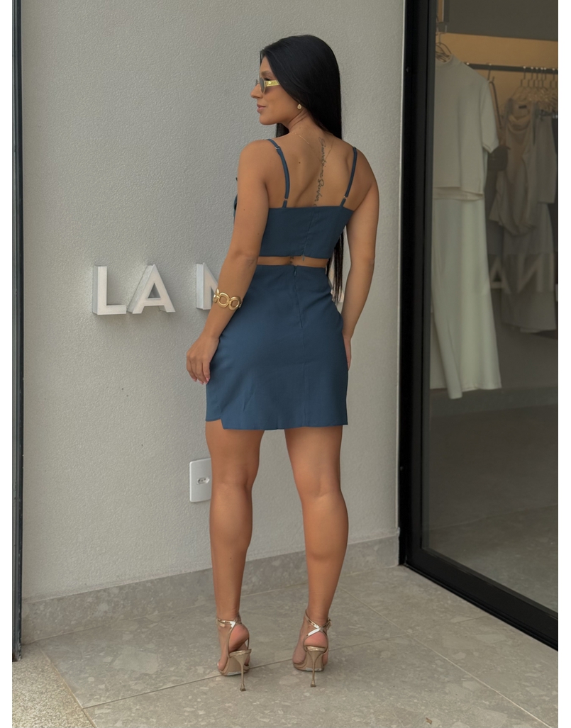 Conjunto Saia Moara Azul Petróleo