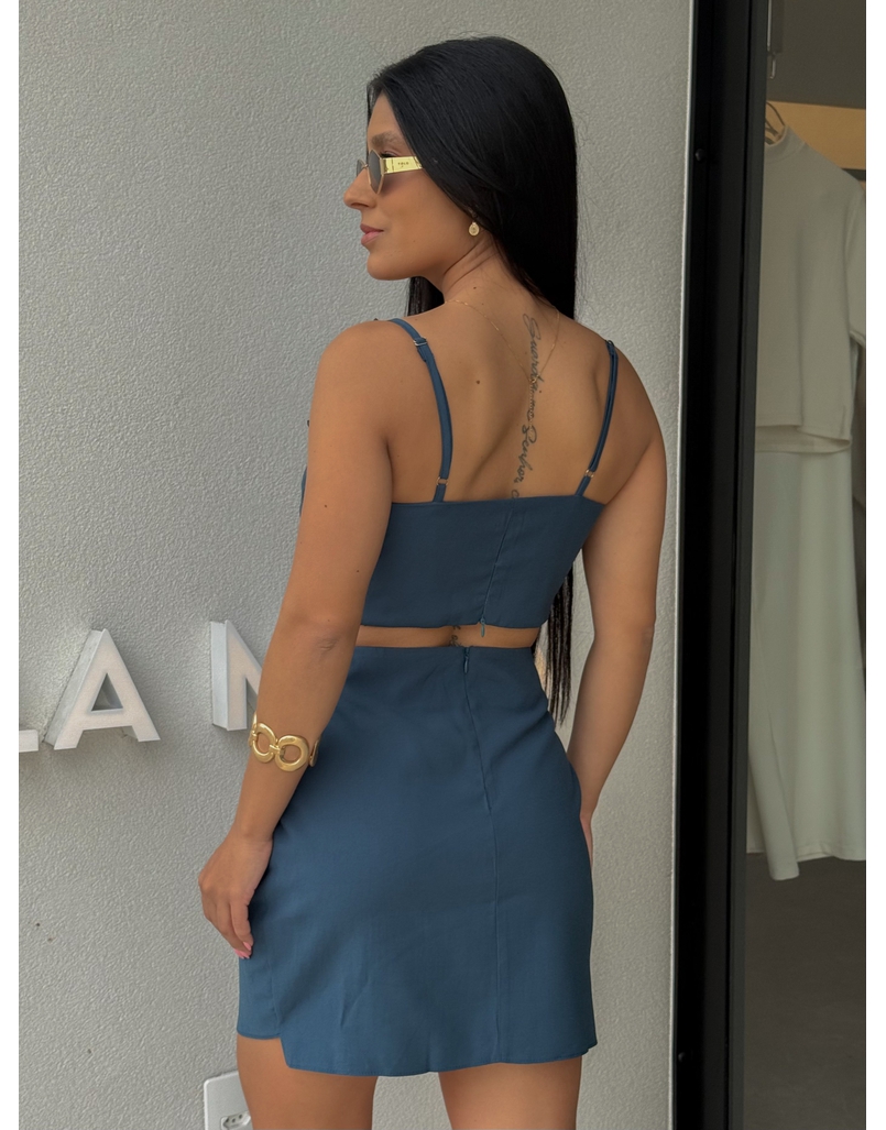 Conjunto Saia Moara Azul Petróleo