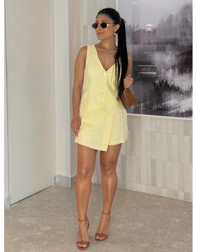 Conjunto Saia Carmela Amarelo 