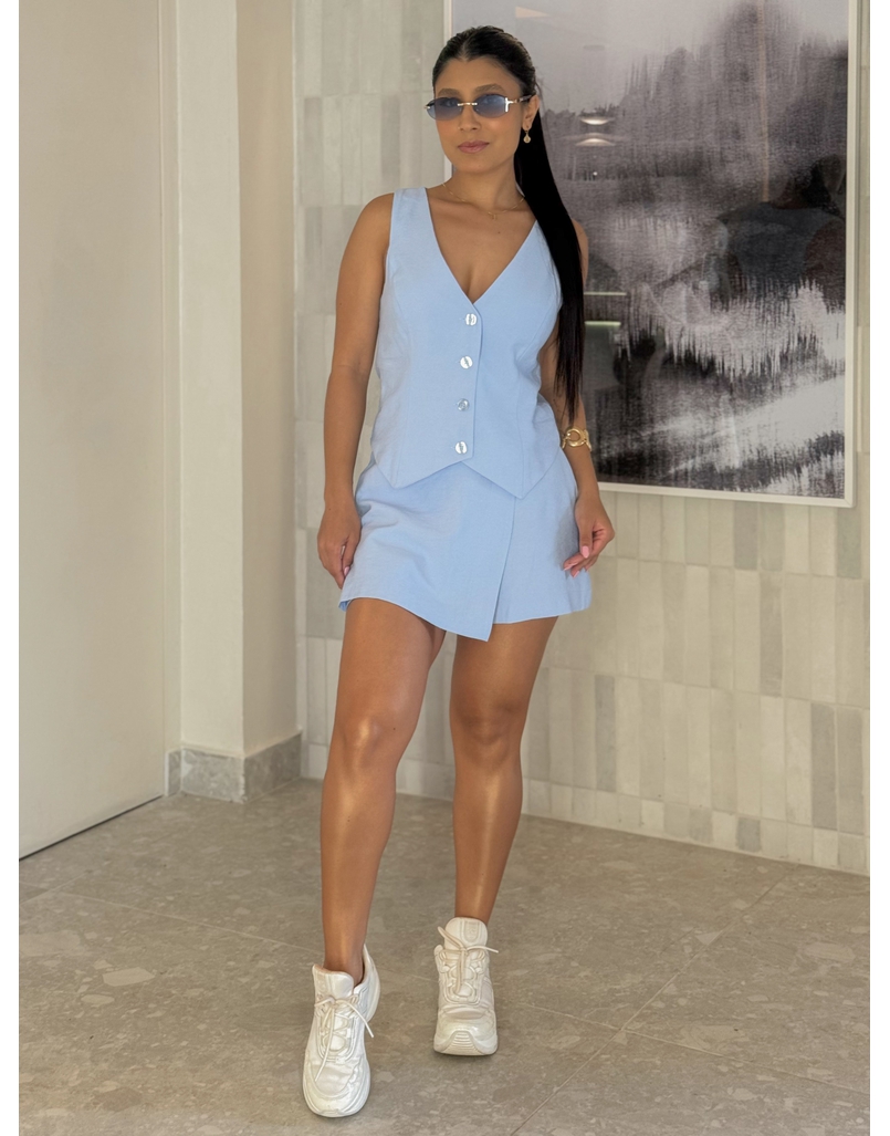 Conjunto Saia Carmela Azul