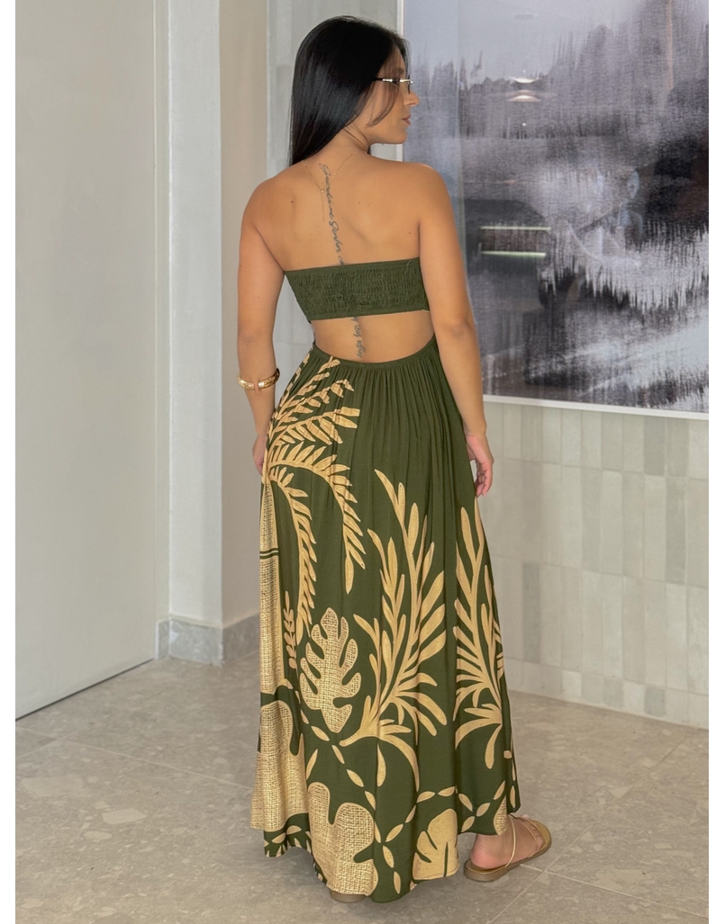 Vestido Estampado Santorini Verde