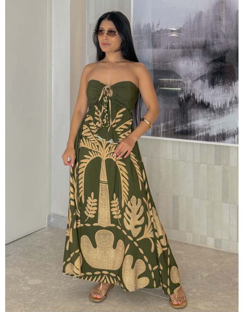 Vestido Estampado Santorini Verde