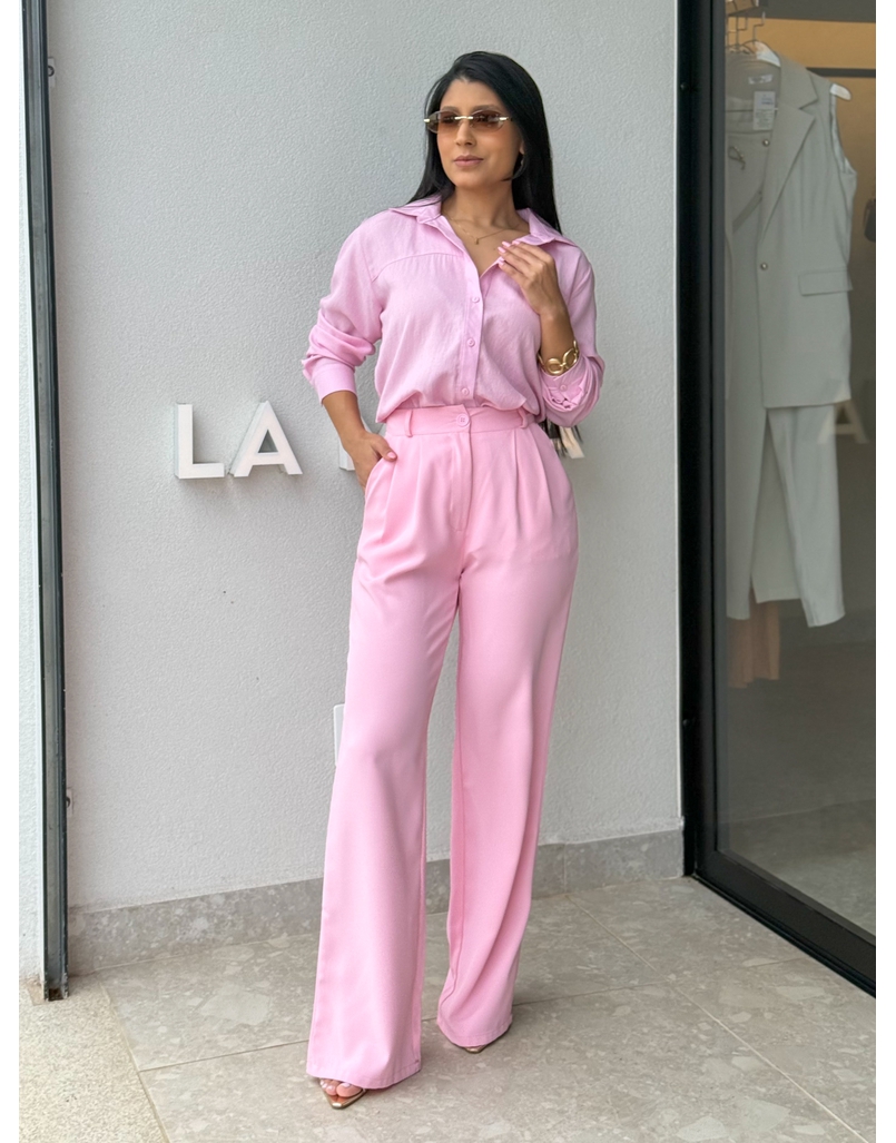 Camisa Viscolinho Talita Rosa