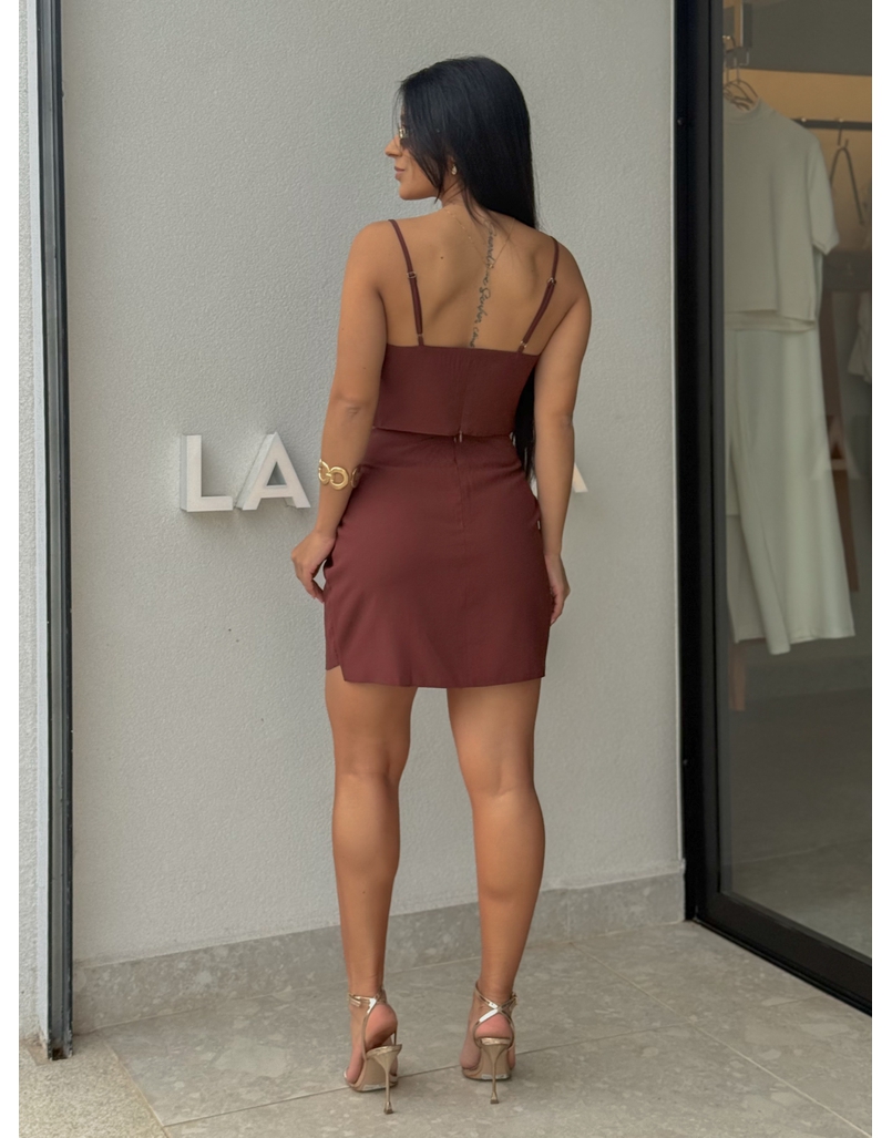 Conjunto Saia Moara Café 