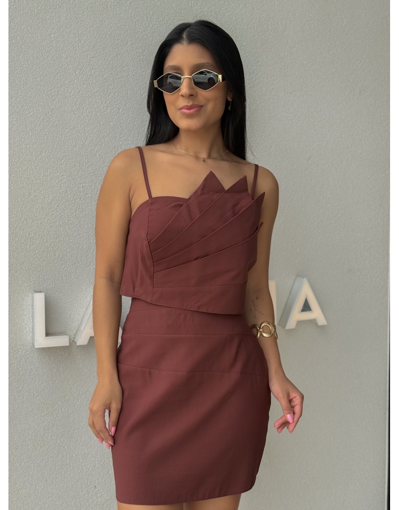 Conjunto Saia Moara Café 