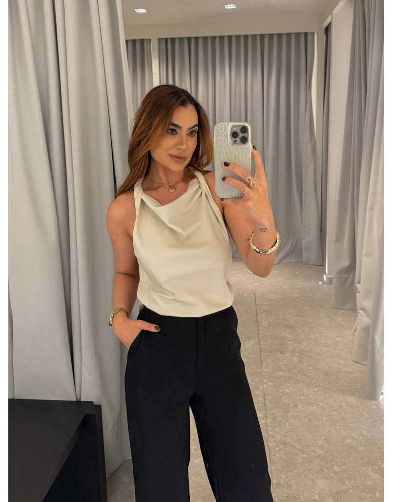 Blusa Cetim Fabricia Creme 