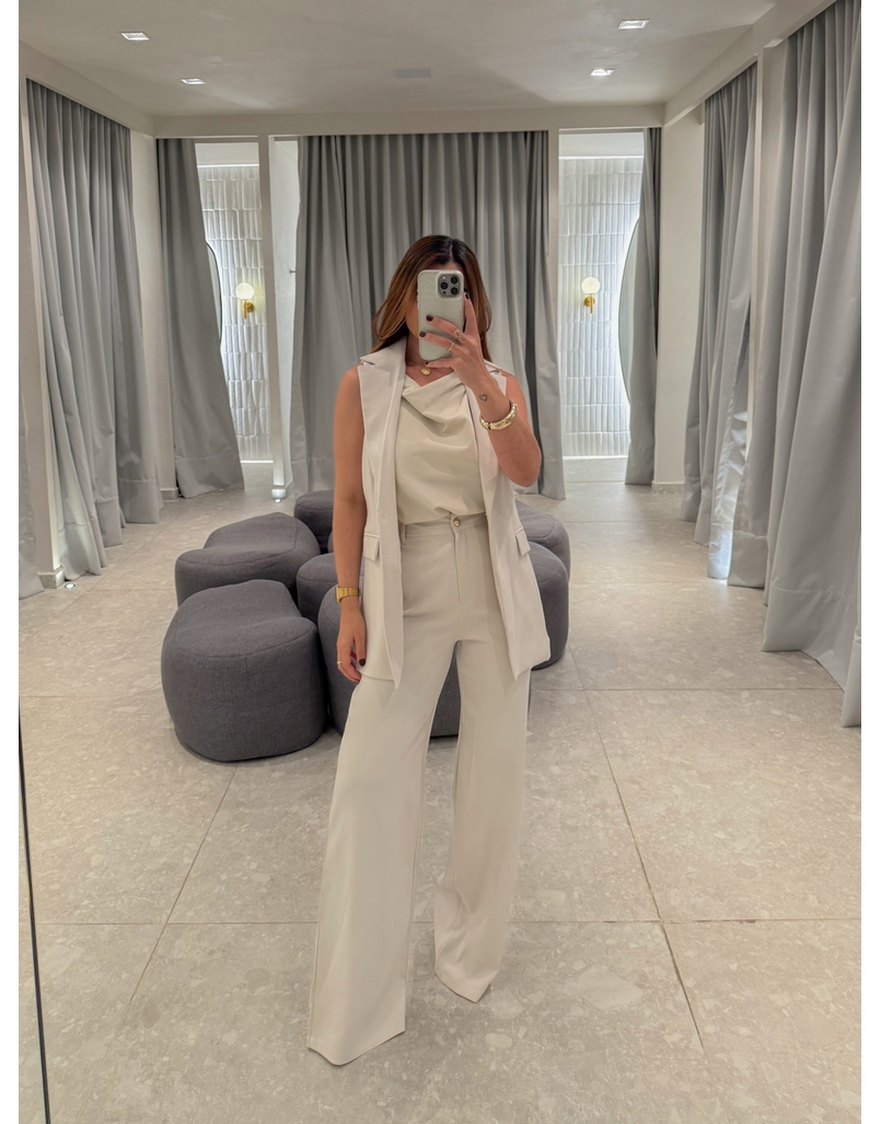 Conjunto Colete Eloise Areia