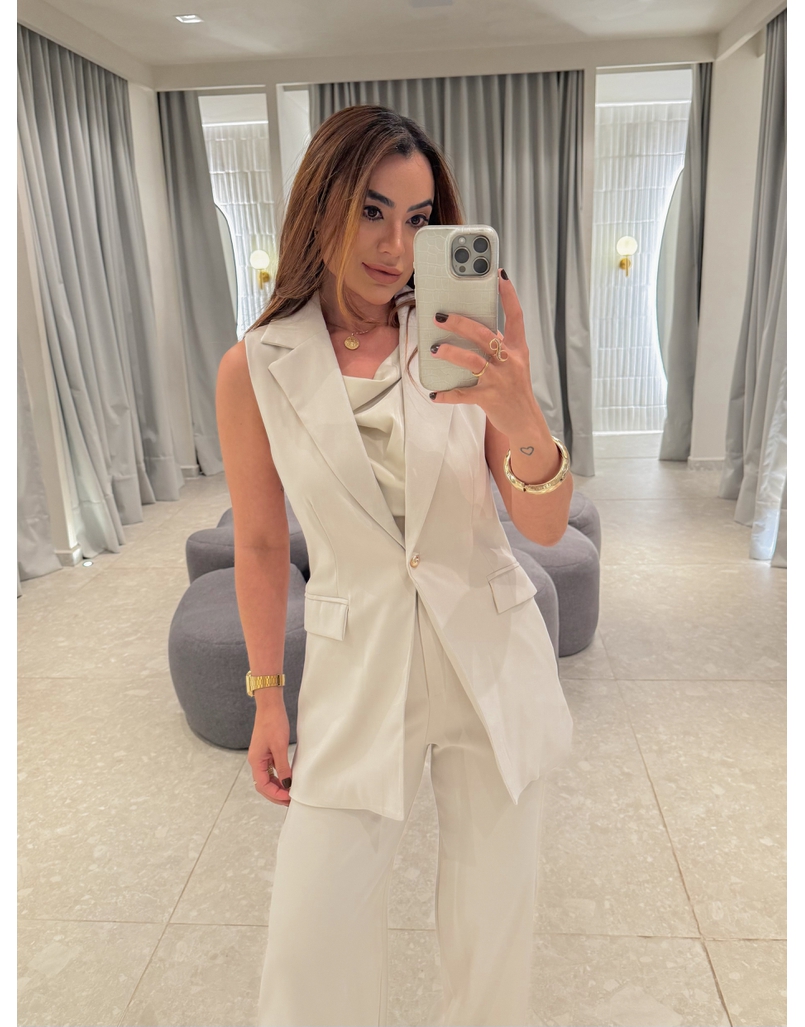 Conjunto Colete Eloise Areia