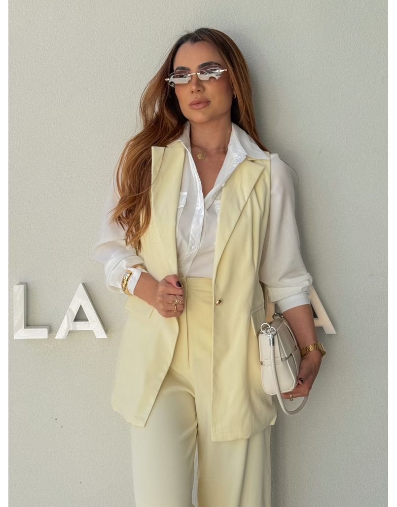 Conjunto Colete Eloise Amarelo
