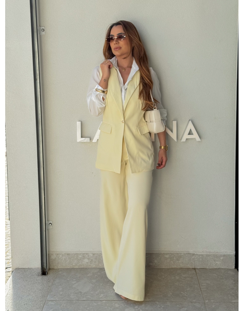 Conjunto Colete Eloise Amarelo