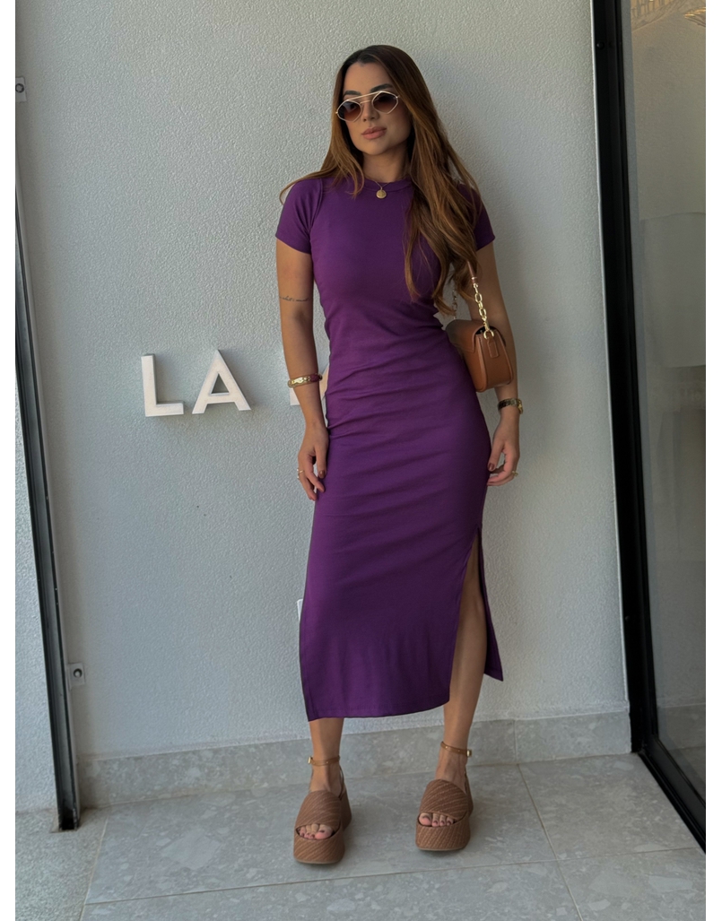 Vestido Canelado Chicago Uva