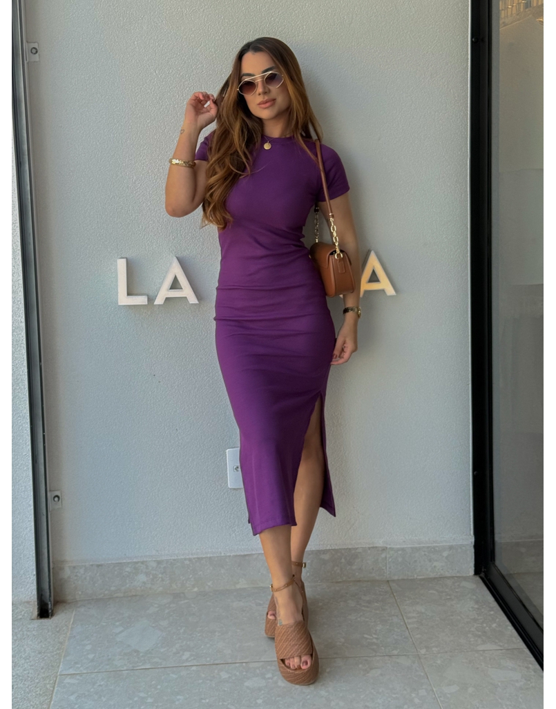 Vestido Canelado Chicago Uva