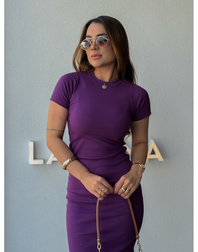 Vestido Canelado Chicago Uva