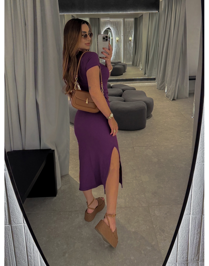 Vestido Canelado Chicago Uva