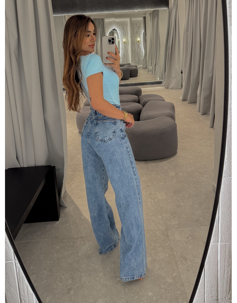 Calça Pantalona Jeans Julia 