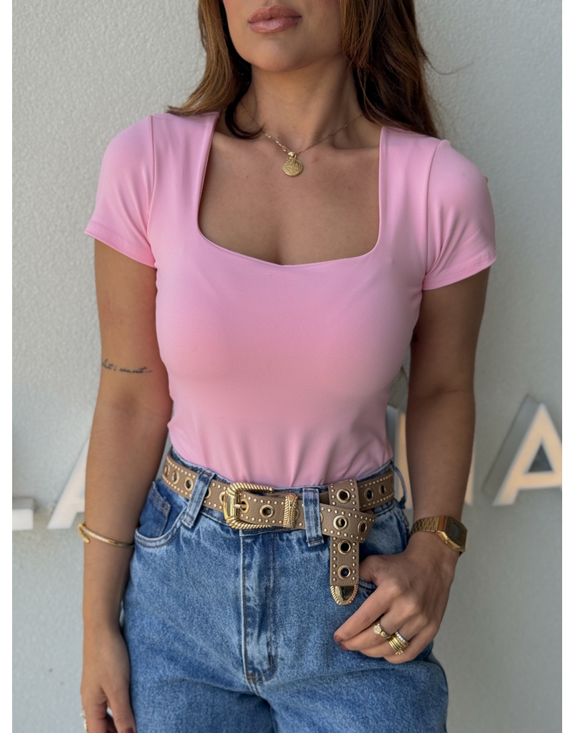 Body Manguinha Lara Rosa