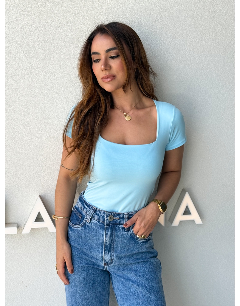 Body Manguinha Lara Azul