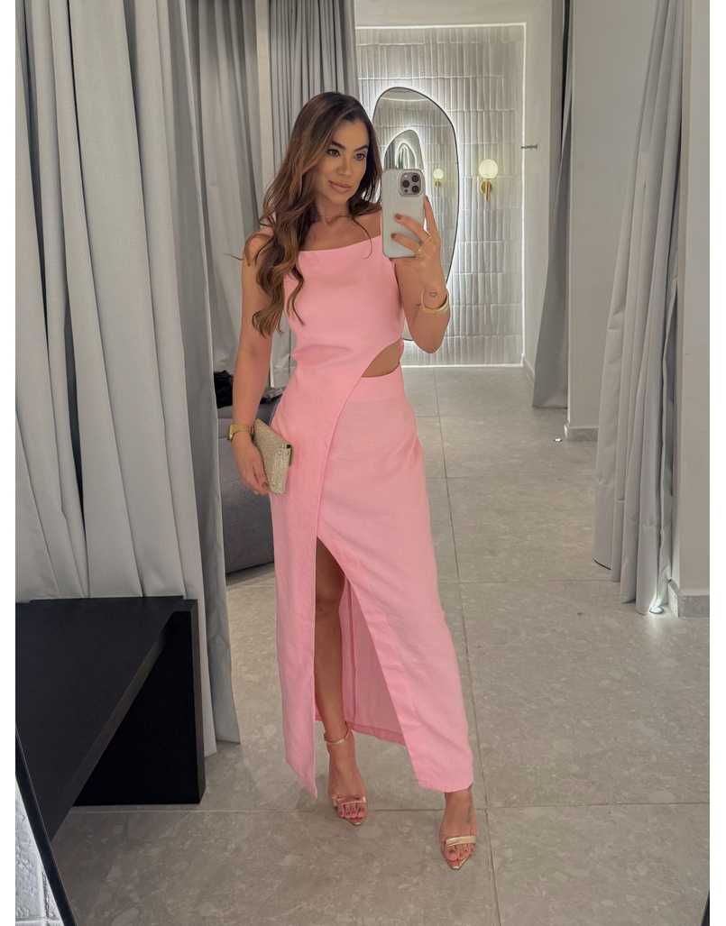Vestido Midi Fenda Alexia Rosa