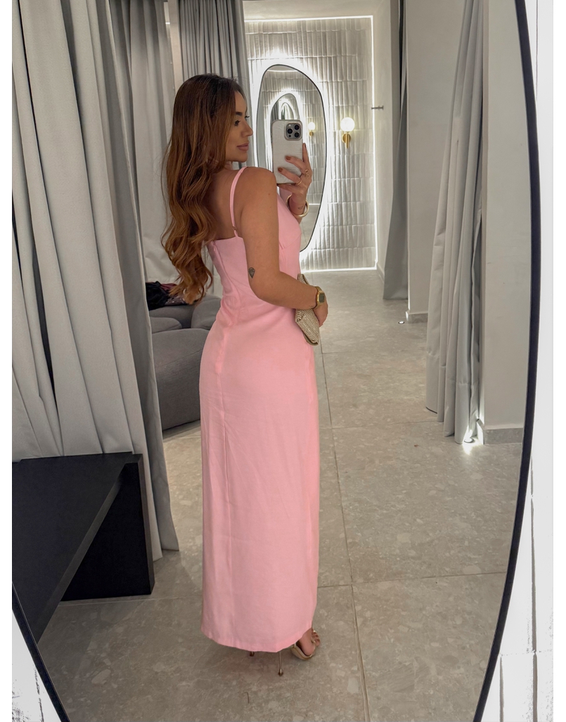 Vestido Midi Fenda Alexia Rosa