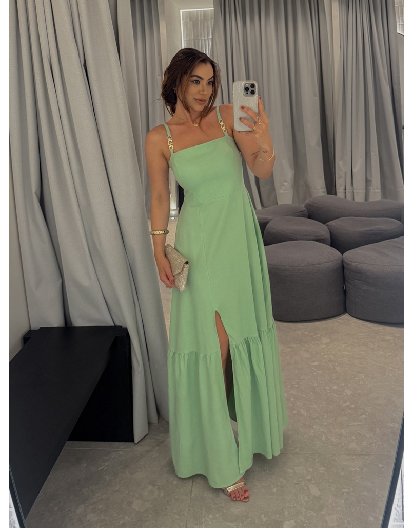 Vestido Linho Cris Verde