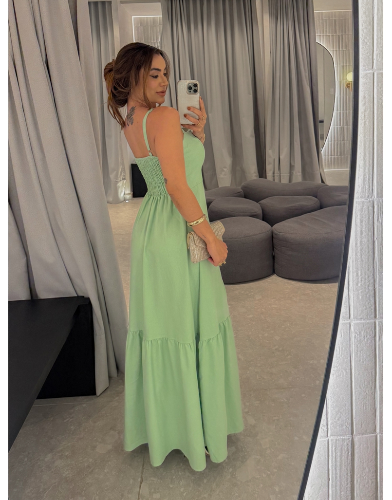 Vestido Linho Cris Verde