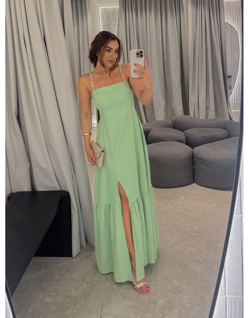 Vestido Linho Cris Verde