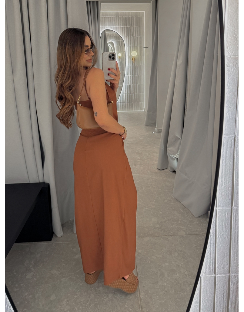 Vestido Midi Fenda Alexia Caramelo
